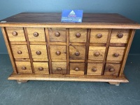 18 drawer timber apothecary spice chest