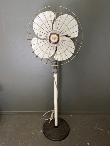 Pedestal fan cast iron base steel blades