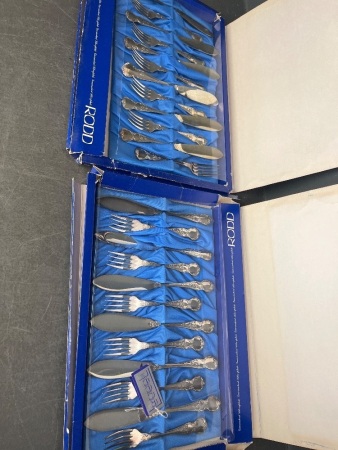 Rodd Camille silver plate fish eaters boxed