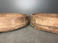 Pair timber mesh grain sieves - 4