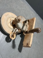 Lott hand crank Bench grinding wheel sharpening stone - 2