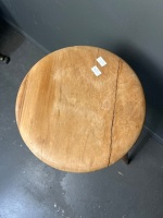 Three leg timber round seat stool - 2
