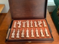 Large Timber Boxed Bisque Chess Set - 2