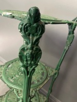 Green cast iron three tier plant stand grape pattern - 5