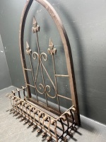 Wrought iron gothic arch garden gate fleur de lis - 2