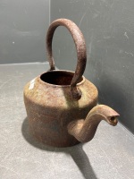 Rusty iron kettle lid missing - 2