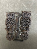 Pair cast iron shutter dogs