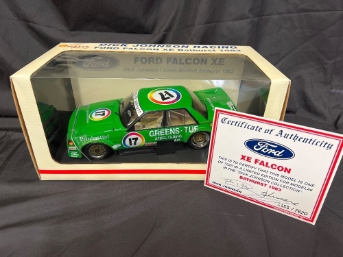1983 Ford Falcon XE - # 17 Dick Johnson/Kevin Bartlett - Green James Hardie 1000 - 4465 / 7620 - BianteB180301A - Certificate Signed Dick Johnson