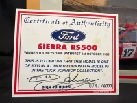1989 Ford Sierra RS500 - # 17 Dick Johnson/John Bowe - Red Tooheys 1000 - 0747 / 6000 - Biante103898017 - Certificate Signed Dick Johnson - 3