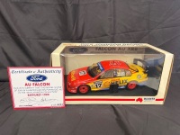 1999 Ford Falcon AU XR8 - # 17 Dick Johnson/Steven Johnson - Yellow Red FAI 1000 - 2759 / 5004 - Biante182001009 - Certificate Signed Dick Johnson