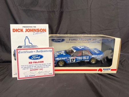 1980 Ford Falcon XD - # 17 Dick Johnson/John French - Blue Tru-Blu Hardie Ferodo 1000 - 5685 / 7200 - BianteB180201A - Certificate Signed Dick Johnson