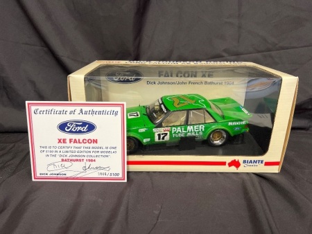 1984 Ford Falcon XE - # 17 Dick Johnson/John French - Green Palmer Tube Mills James Hardie 1000 - 3866 / 5100 - Biante182001008 - Certificate Signed Dick Johnson