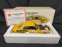 1973 Holden Torana LJ GTR XU-1 - # 4 Dick Johnson - Yellow Zupps - 0727 / 6000 - AUTOart87366 - Certificate Signed Dick Johnson