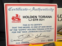 1973 Holden Torana LJ GTR XU-1 - # 4 Dick Johnson - Yellow Zupps - 0727 / 6000 - AUTOart87366 - Certificate Signed Dick Johnson - 4