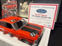 1969 Ford Falcon XW GT-HO - # 61D Allan Moffat/Alan Hamilton - Red Hardie Ferodo 500 - 2503 / 5000 - AUTOart86911 - Certificate Signed Allan Moffat - 2