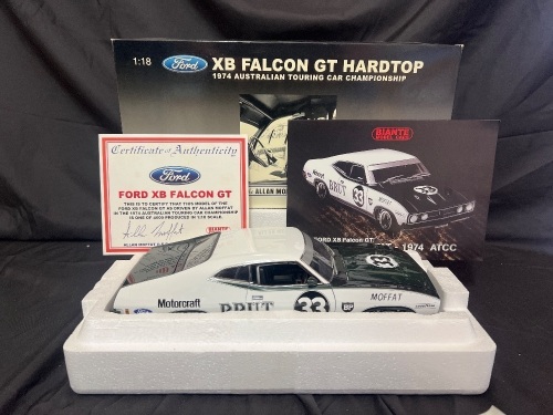 1974 Ford Falcon XB GT - # 33 Allan Moffat - White Black Brut Australian Touring Car Championship - 3064 / 4000 - Biante87413 - Certificate Signed Allan Moffat