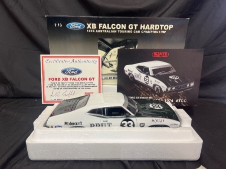 1974 Ford Falcon XB GT - # 33 Allan Moffat - White Black Brut Australian Touring Car Championship - 3064 / 4000 - Biante87413 - Certificate Signed Allan Moffat