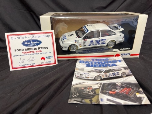 1988 Ford Sierra RS500 - # 9 Allan Moffat/Gregg Hansford/Klaus Niedzwiedz - White ANZ Tooheys 1000 - 4313 / 6000 - Biante103888009 - Certificate Signed Allan Moffat