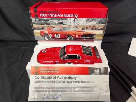 1969 Ford Mustang Boss 302 - # 9 Allan Moffat - Red Coca Cola Trans Am - No Edition Number - Certificate Signed Allan Moffat
