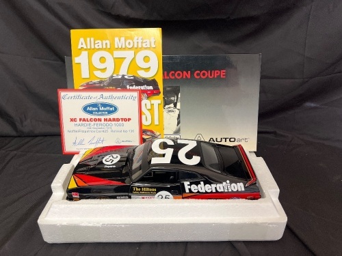 1979 Ford Falcon XC Hardtop - # 25 Allan Moffat/John Fitzpatrick - Black Federation Hardie Ferodo 1000 - 2658 / 6000 - AUTOart87911 - Certificate Signed Allan Moffat