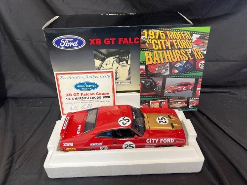 1975 Ford Falcon XB GT Coupe - # 25 Allan Moffat/Ian Geoghegan - Red Gold City Ford Hardie Ferodo 1000 - 3716 / 6000 - AUTOart87511 - Certificate Signed Allan Moffat