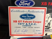 1977 Ford Falcon XB GT Coupe - # 1 Allan Moffat - White Moffat Ford Dealers Australian Touring Car Champion - 2556 / 6000 - AUTOart87711 - Certificate Signed Allan Moffat - 4