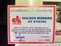1969 Holden Monaro HT GTS350 - # 43D Peter Brock - Holden Dealer Team Bathurst 500 - 1431 / 6000 - AUTOart86962 - Certificate Signed Peter Brock - 4