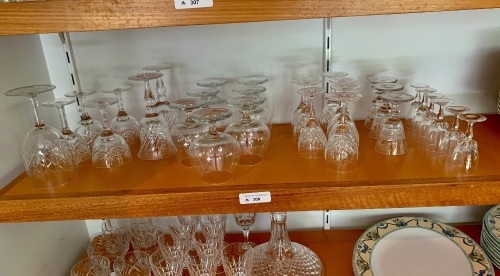 Asstd Lot ofÂ  Glass & Crystal inc. Brandy Balloons, Wine, Aperitif Glasses - App. 30 in Total