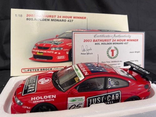 2003 Holden Monaro CV8 - # 05 Peter Brock/A. Gigney - Targa Tasmania - 2170 / 4000 - AUTOart80359 - Certificate Signed Peter Brock