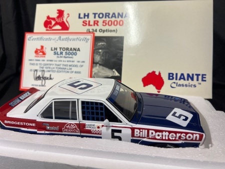 1976 Holden Torana LH L34 - # 5 Peter Brock - SLR 5000 Hardie Ferodo 1000 - 0952 / 6000 - Biante87461 - Certificate Signed Peter Brock
