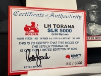 1976 Holden Torana LH L34 - # 5 Peter Brock - SLR 5000 Hardie Ferodo 1000 - 0952 / 6000 - Biante87461 - Certificate Signed Peter Brock - 5