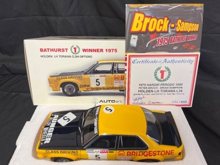 1975 Holden Torana LH L34 - # 5 Peter Brock/Brian Sampson - Hardie Ferodo 1000 Winner - 1654 / 6000 - AUTOart87560 - Certificate Signed Peter Brock