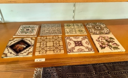Collection of 8 Asstd Victorian Ceramic Tiles