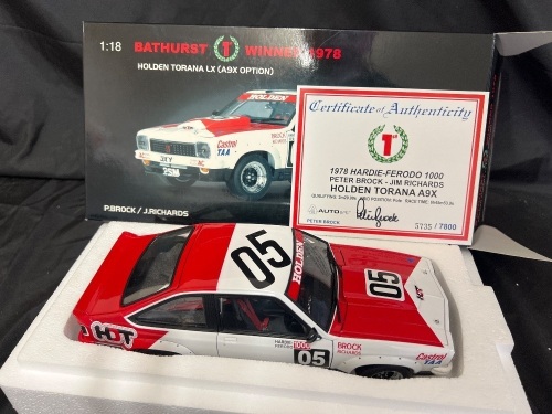 1978 Holden Torana LX A9X - # 5 Peter Brock/Jim Richards - Brocky's Bathurst A9X - Hardie Ferodo 1000 Winner - 5735 / 7800 - AUTOart87861 - Signed Peter Brook