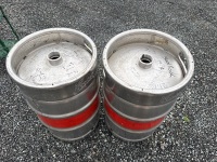 2x Coopers Brewery stainless steel beer kegs - 2
