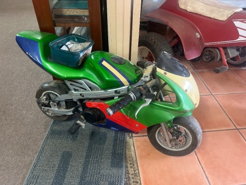 Green pocket bike mini moto pull start