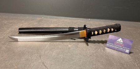 Japanese style short sword in scabbard