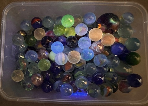 Assortment of Marbles - Inc UV Glow Marbles and Rare