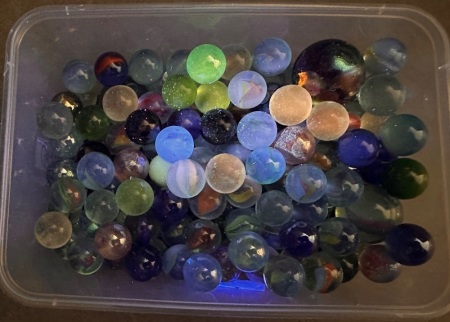 Assortment of Marbles - Inc UV Glow Marbles and Rare