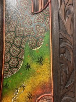 Hand Carved Wooden Ethnic Wall Panel - 3