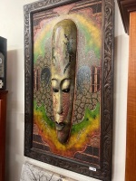 Hand Carved Wooden Ethnic Wall Panel - 5