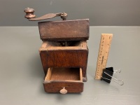 Antique Timber Hand Coffee Grinder - 2