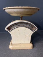 Anodized Kitchen Scales, Set of Canisters and a Stack of Cake Tins - 2