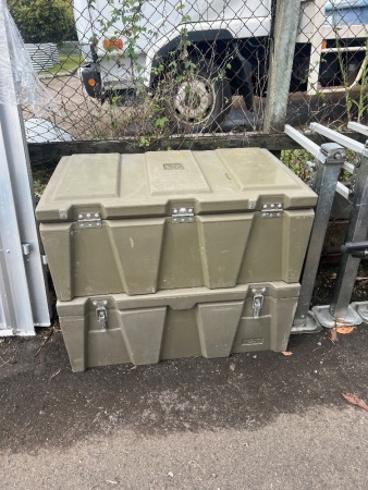 2 x Plastic Millitary-Style Storage Chests