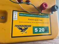Thunderbird 2km Solar Powered Electric Fence Energiser with Box Lot of Electric Fencing Polywoven Tape - 2