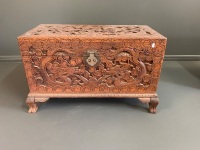 Vintage Carved Camphorwood Chest