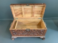 Vintage Carved Camphorwood Chest - 2