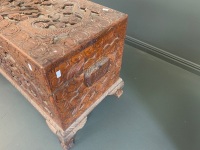 Vintage Carved Camphorwood Chest - 3