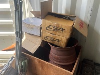 Assorted Steel Wheel Rims in Crate