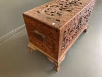 Vintage Carved Camphorwood Chest - 4